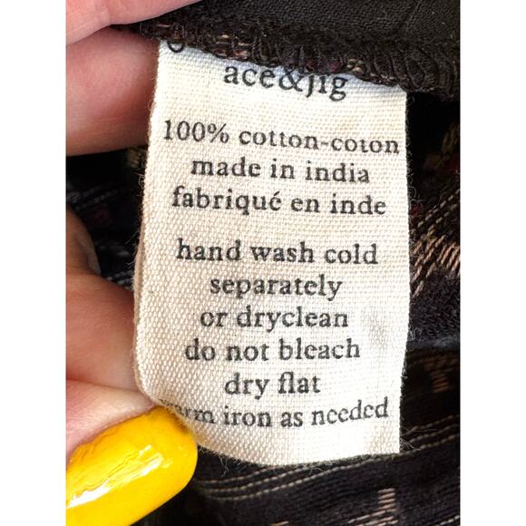 ACE & JIG Wide Leg Jumpsuit Size M Cotton Woven Romper Onesie Overalls Textile - Picture 9 of 11